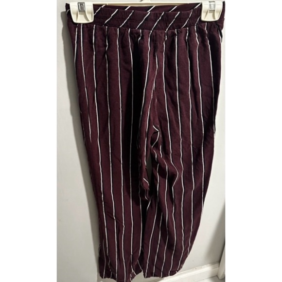 Tilly's Sky & Sparrow Striped Red/Burgundy Striped Parallel Tight Bellbottoms - Picture 6 of 15